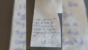 resignation toilet paper