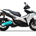 yamaha aerox e bluish white cocktail